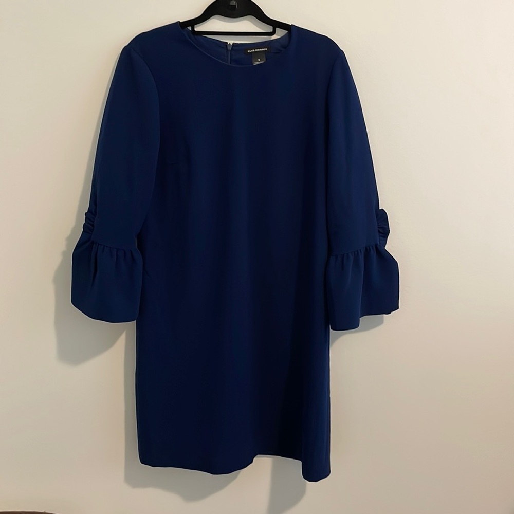 CLUB MONACO | EUC Royal Blue dress with bell sleeve - Picture 3 of 7
